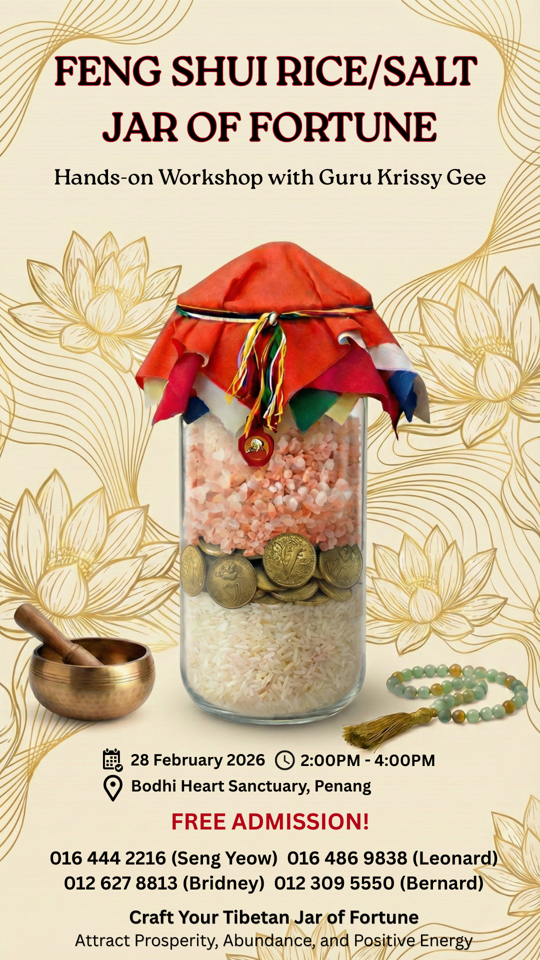 Feng Shui Rice/Salt Jar of Fortune — Free Workshop with Guru Krissy Gee